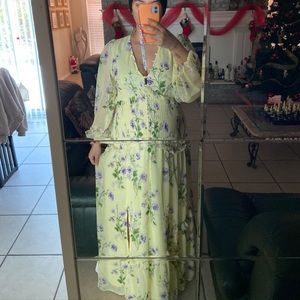 ASOS DESIGN Maternity button up pintuck maxi dress in yellow floral print